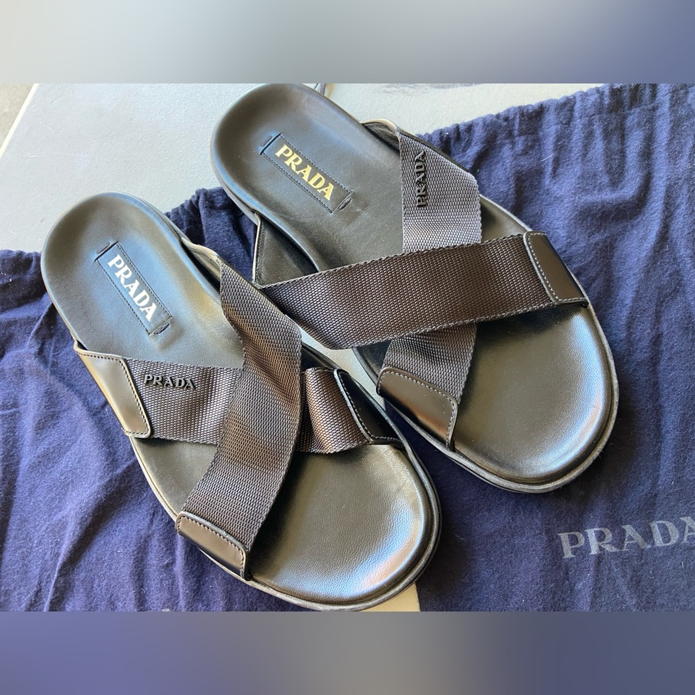 Prada Slippers Sandals size 9 black new no tags never worn